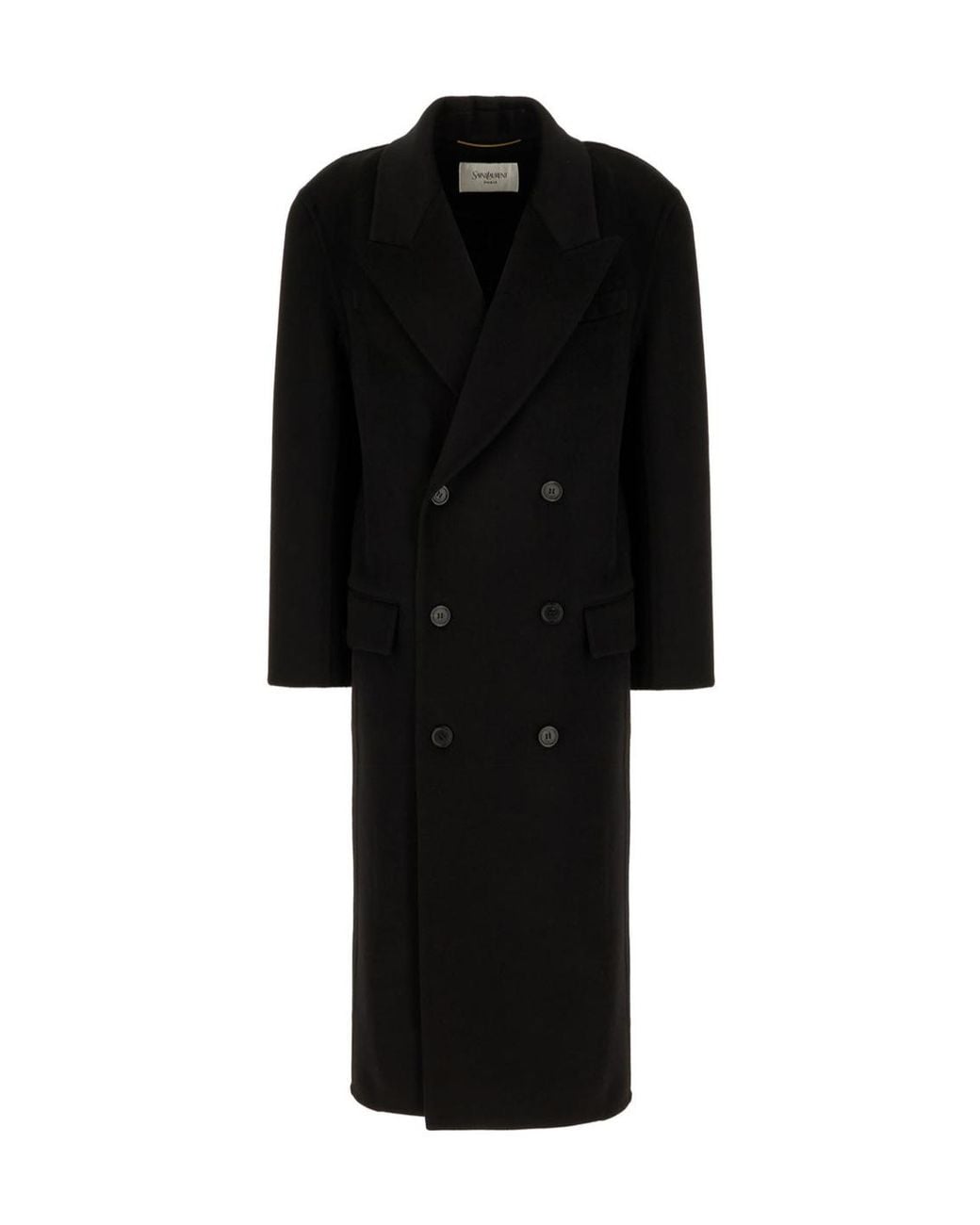 Saint Laurent Black Double-Breasted Coat