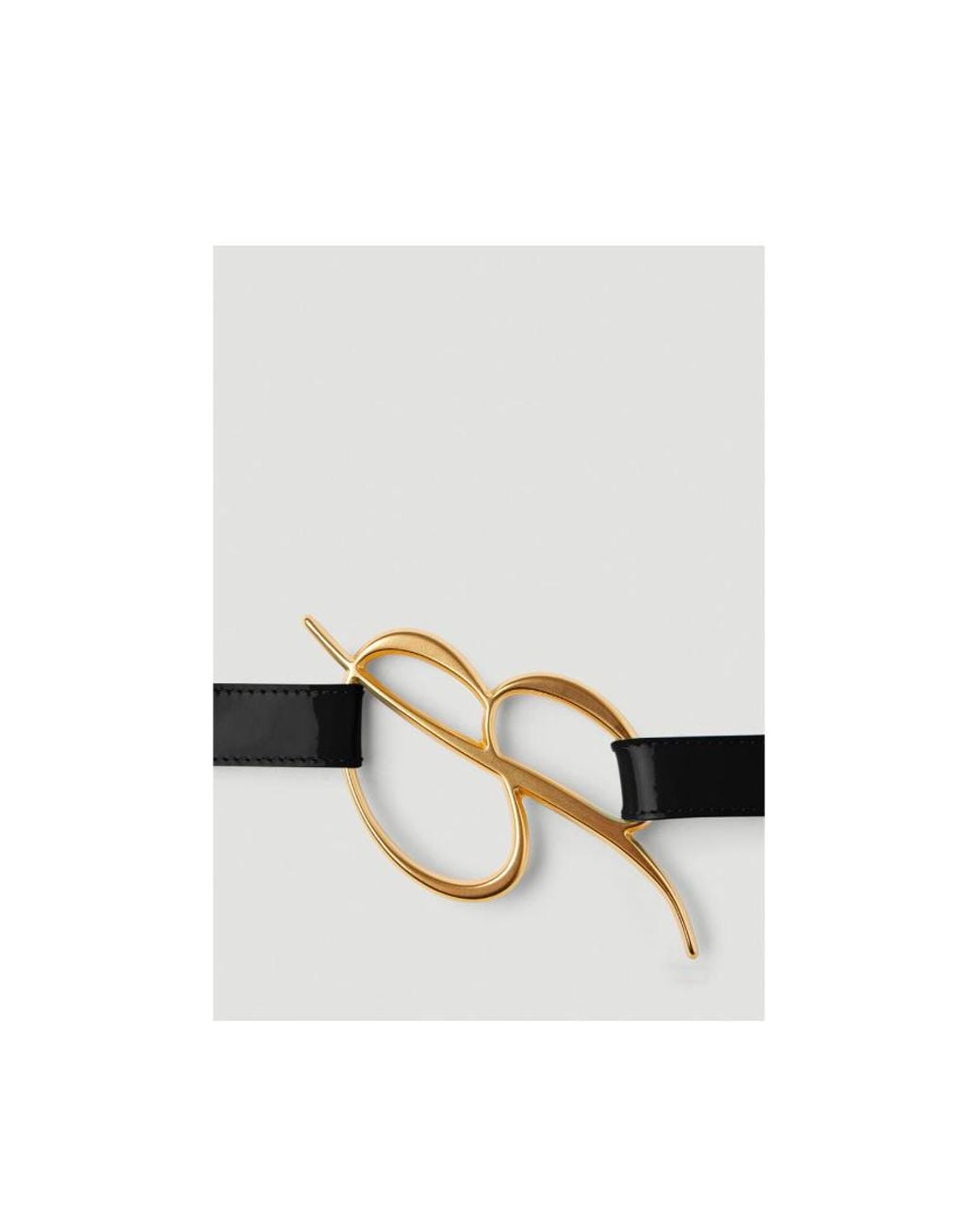Blumarine White Logo Plaque Patent Belt