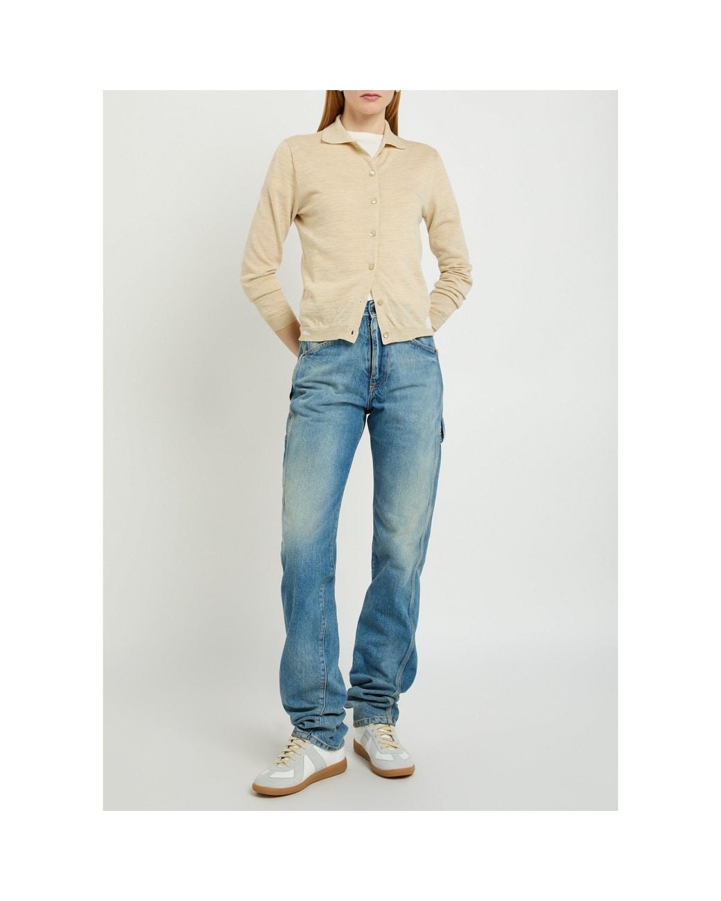 Maison Margiela Blue High-Rise Straight-Leg Jeans