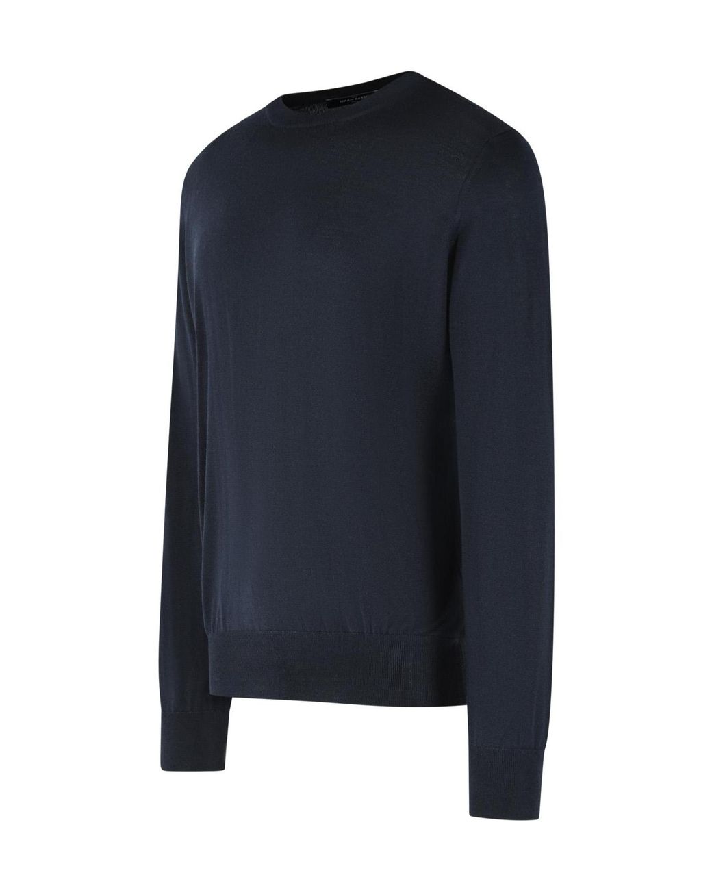 Gran Sasso Blue Fine Knit Crew Neck Knitted Sweater for men