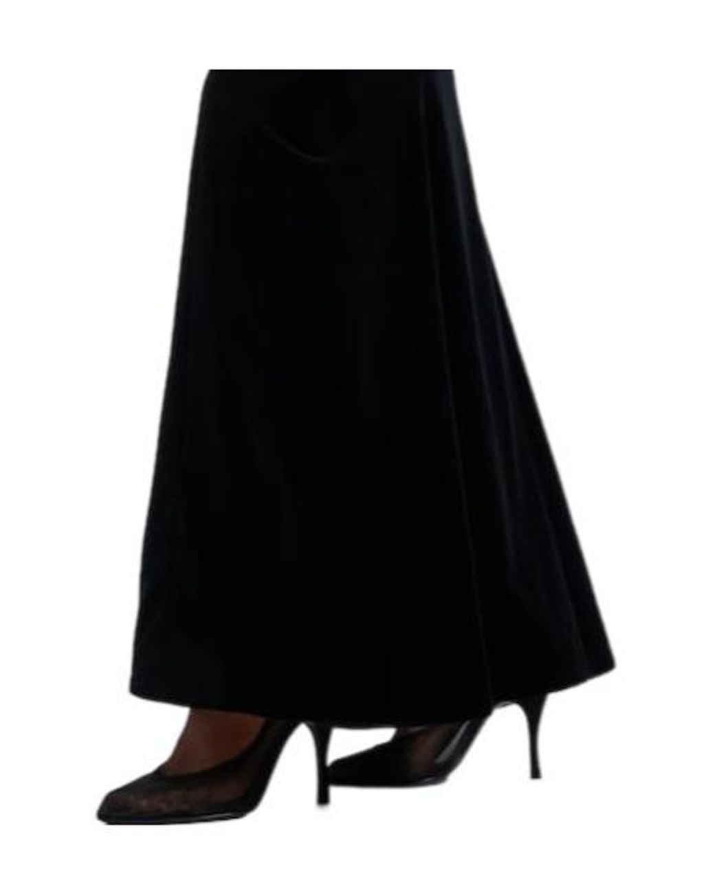 Alaïa Black Cotton Velvet Maxi Skirt