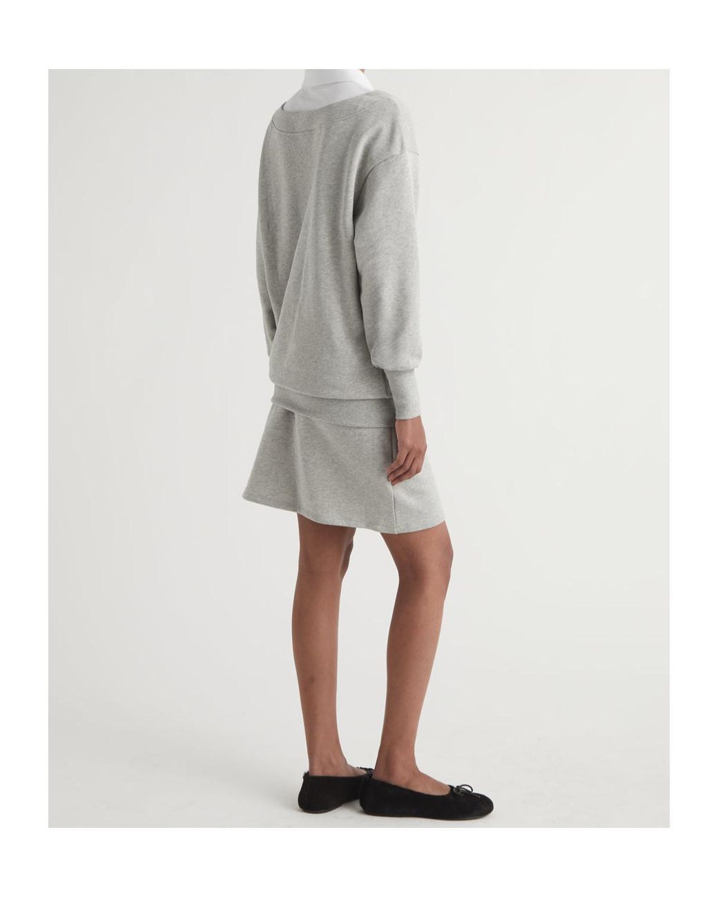 Paloma Wool Gray Belda Layered-Design Long-Sleeve Dress