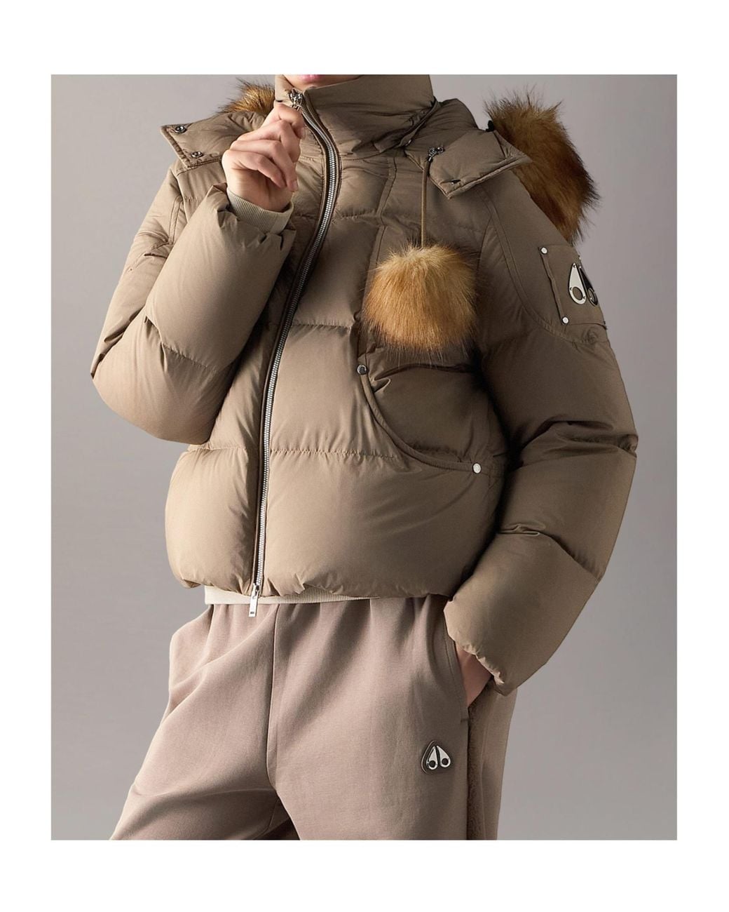 Moose Knuckles Brown Everest Hooded Down Puffer