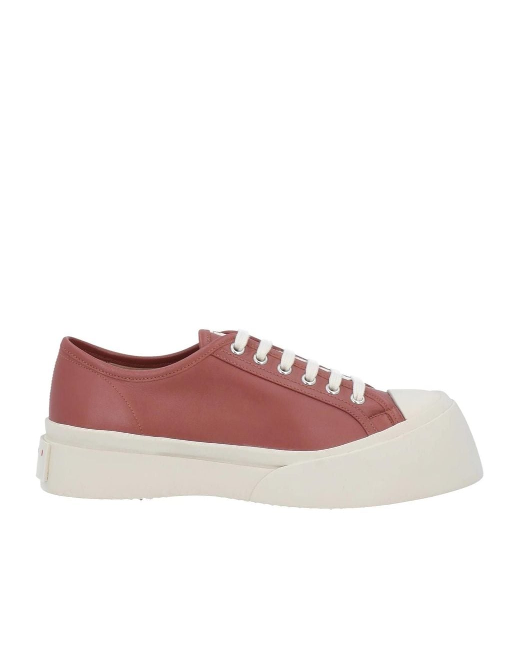 Marni Red Minimalist Low-Top Leather Shoes