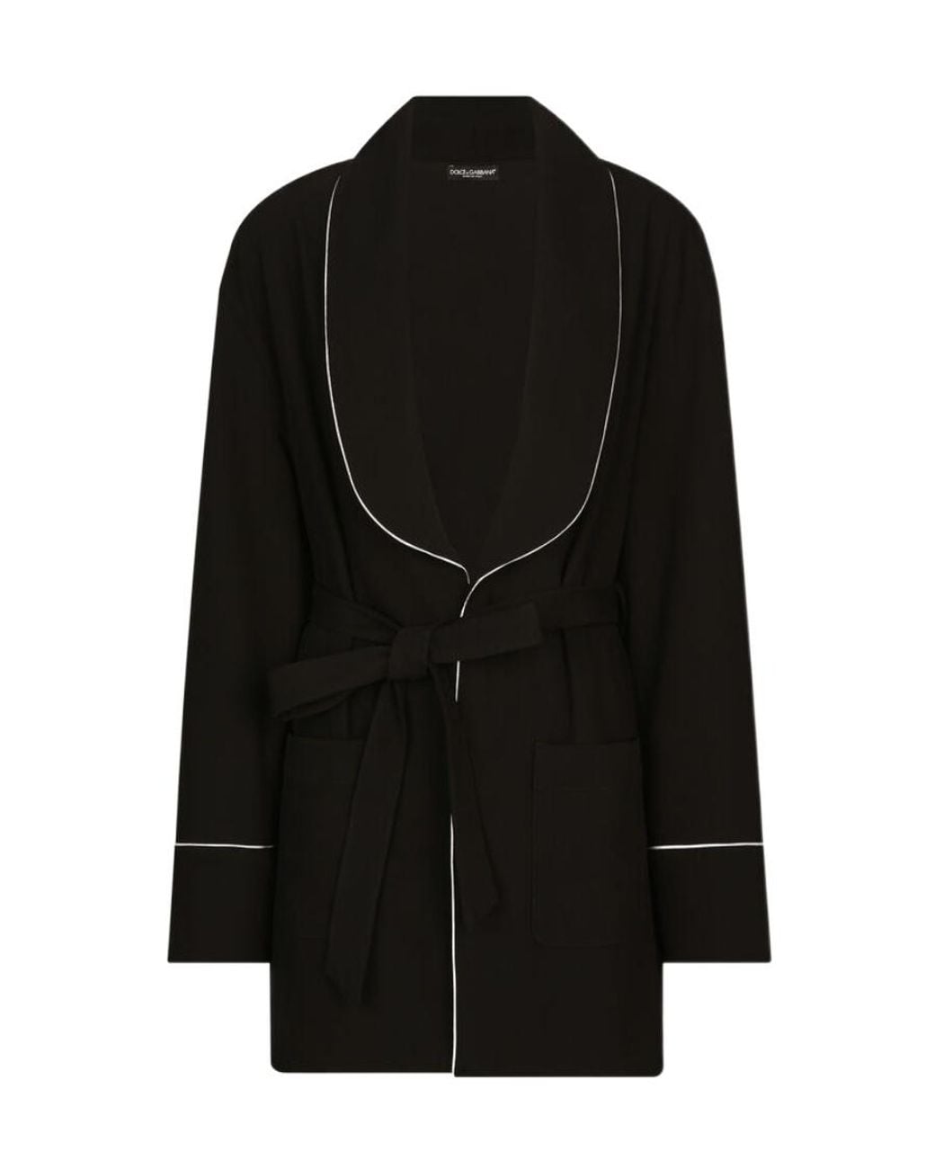Dolce & Gabbana Black Kim Woolen Pajama Shirt With Belt