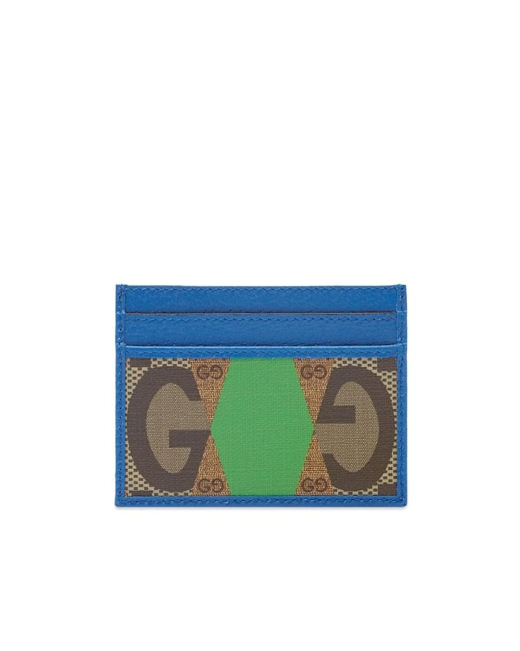 Gucci Blue Gg Rhombus Printed Cardholder for men