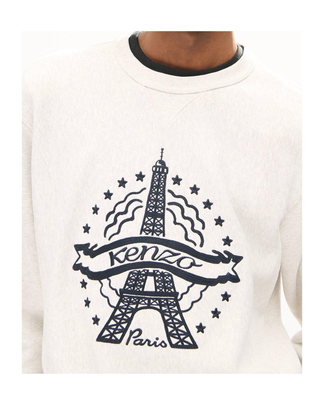 KENZO Gray Eiffel Tower Design Sweatshirt for men