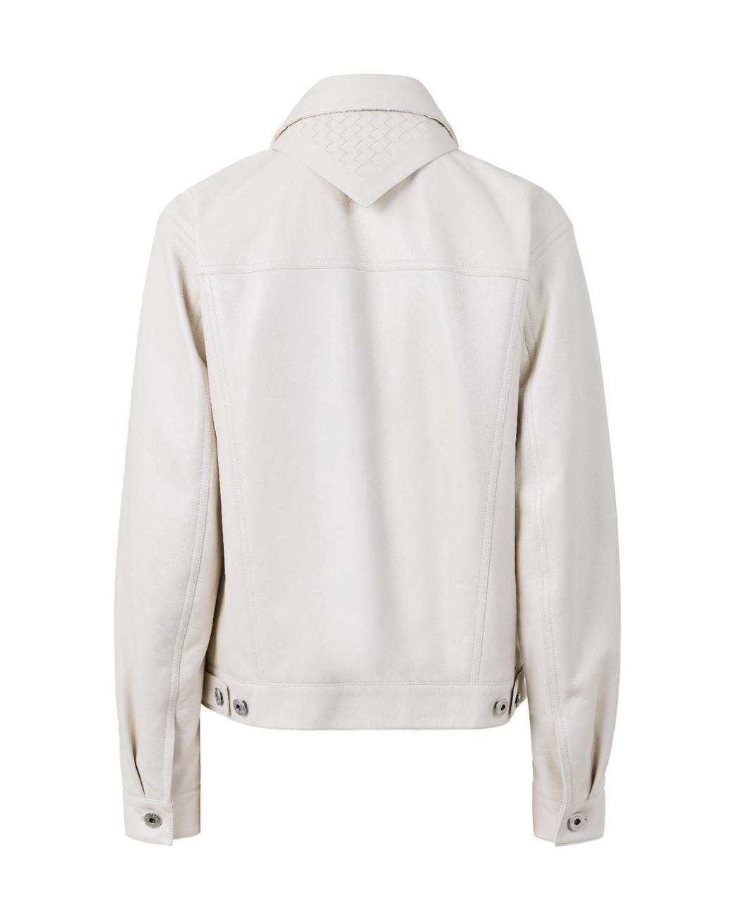 Bottega Veneta Gray Versatile Minimalist Leather Jacket