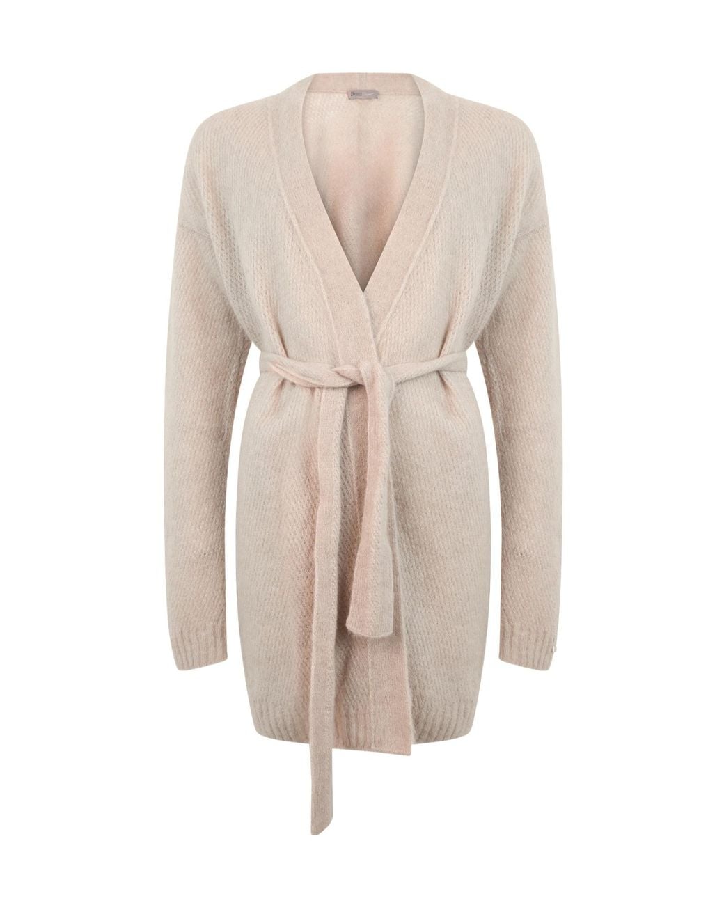 Herno Natural Belted V-Neck Cardigan