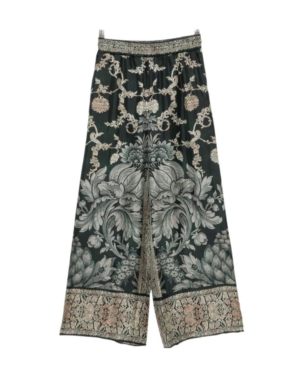 Pierre Louis Mascia Green Elastic-Waist Casual Trousers