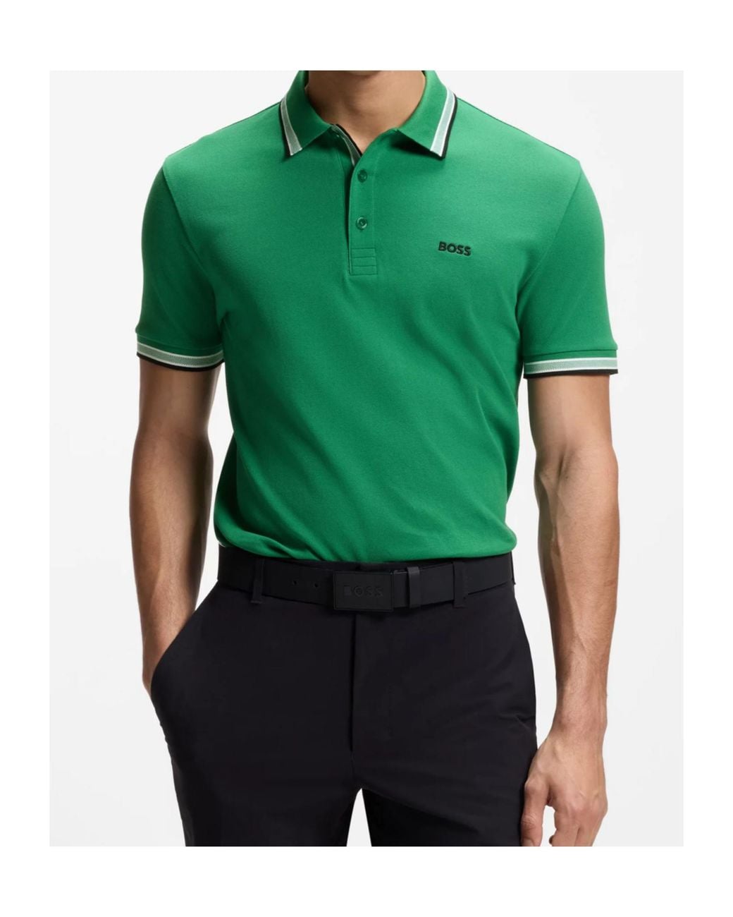 Boss Green Tipped Collar Polo Shirt for men