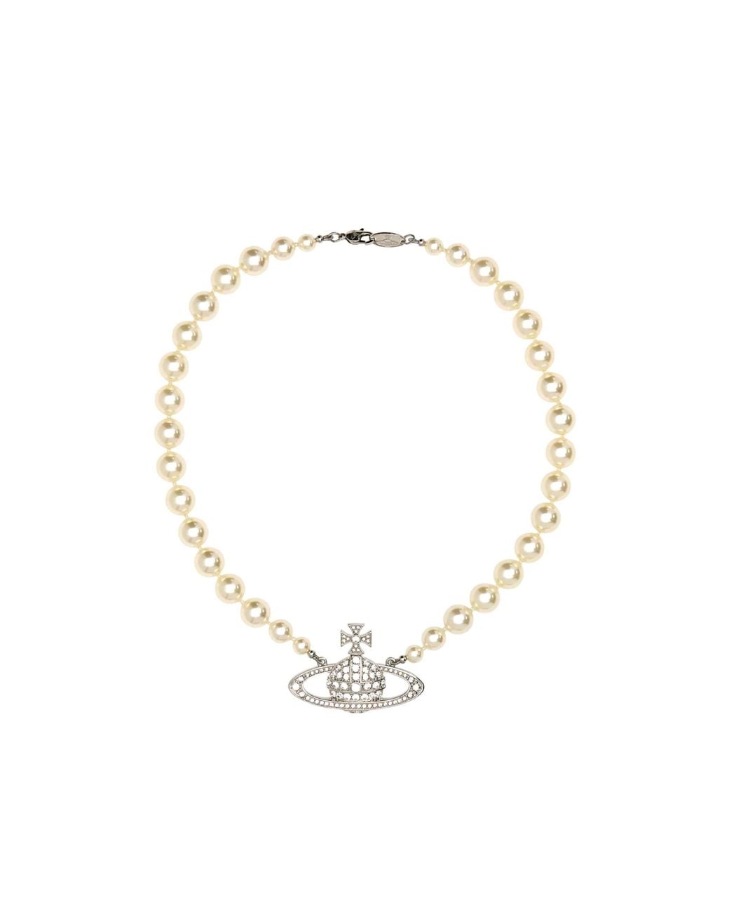 Vivienne Westwood Metallic Orb Logo Pendant Necklace