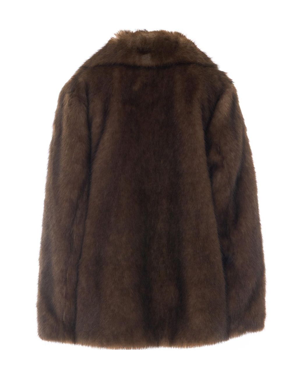 Stand Studio Brown Faux Fur Oversized Coat