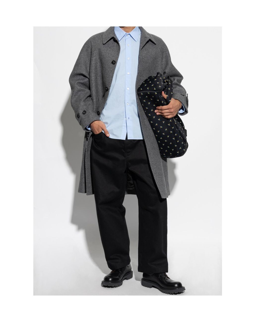 Officine Generale Gray Officine Générale Classic Button-Up Coat for men