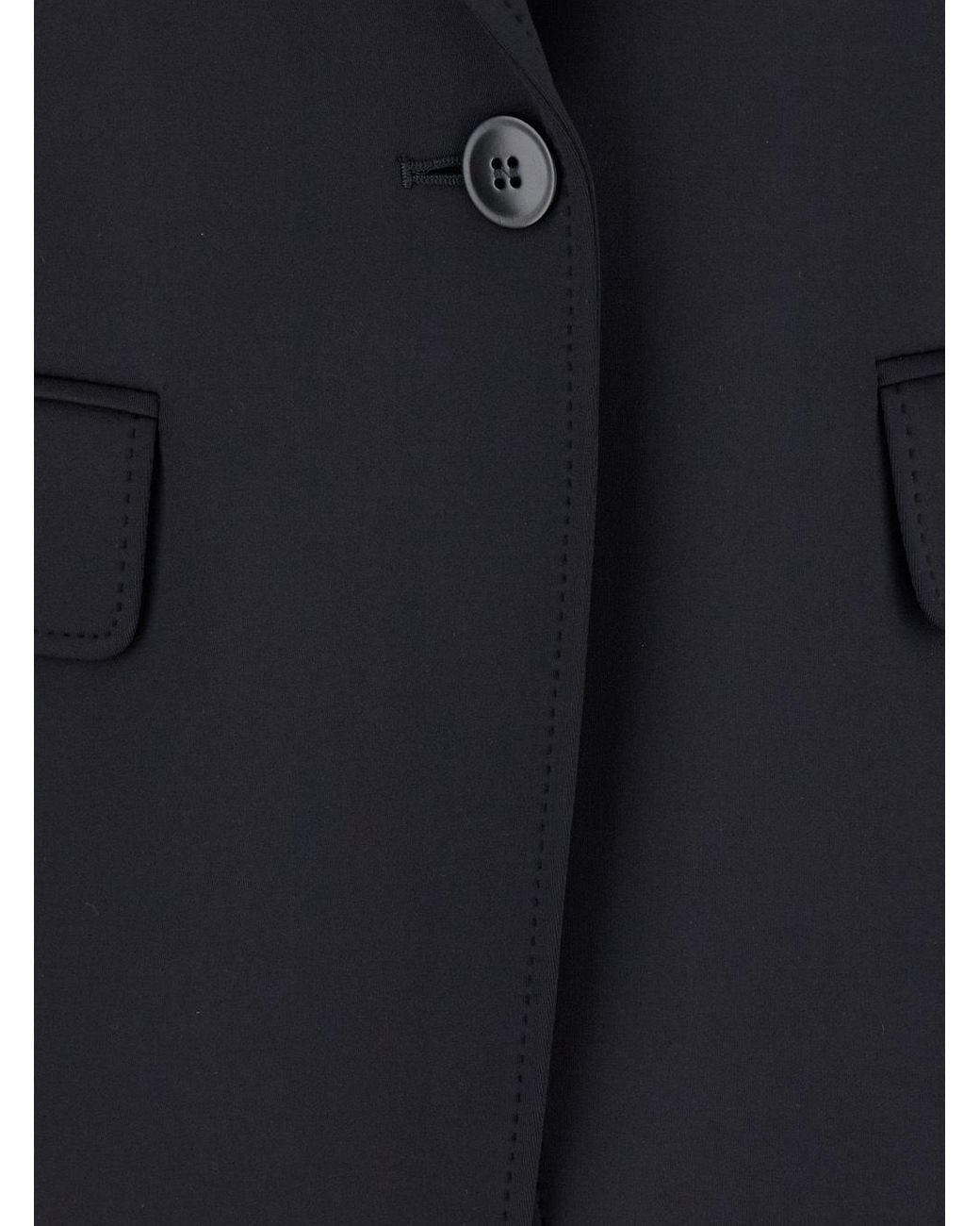Max Mara Blue Studio Single-Breasted Long-Sleeved Jacket