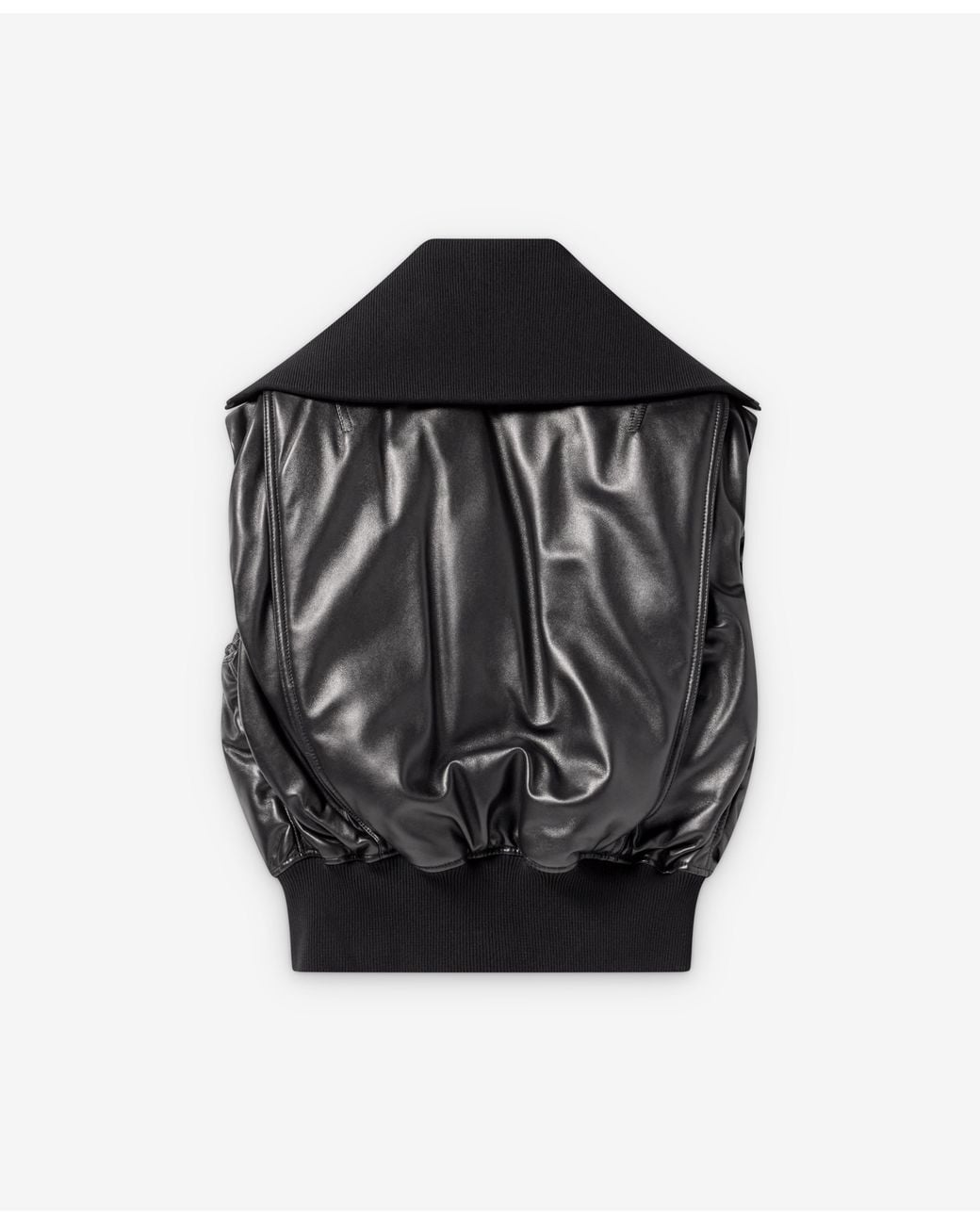 Bottega Veneta Black Fold-Down Collar Padded Gilet