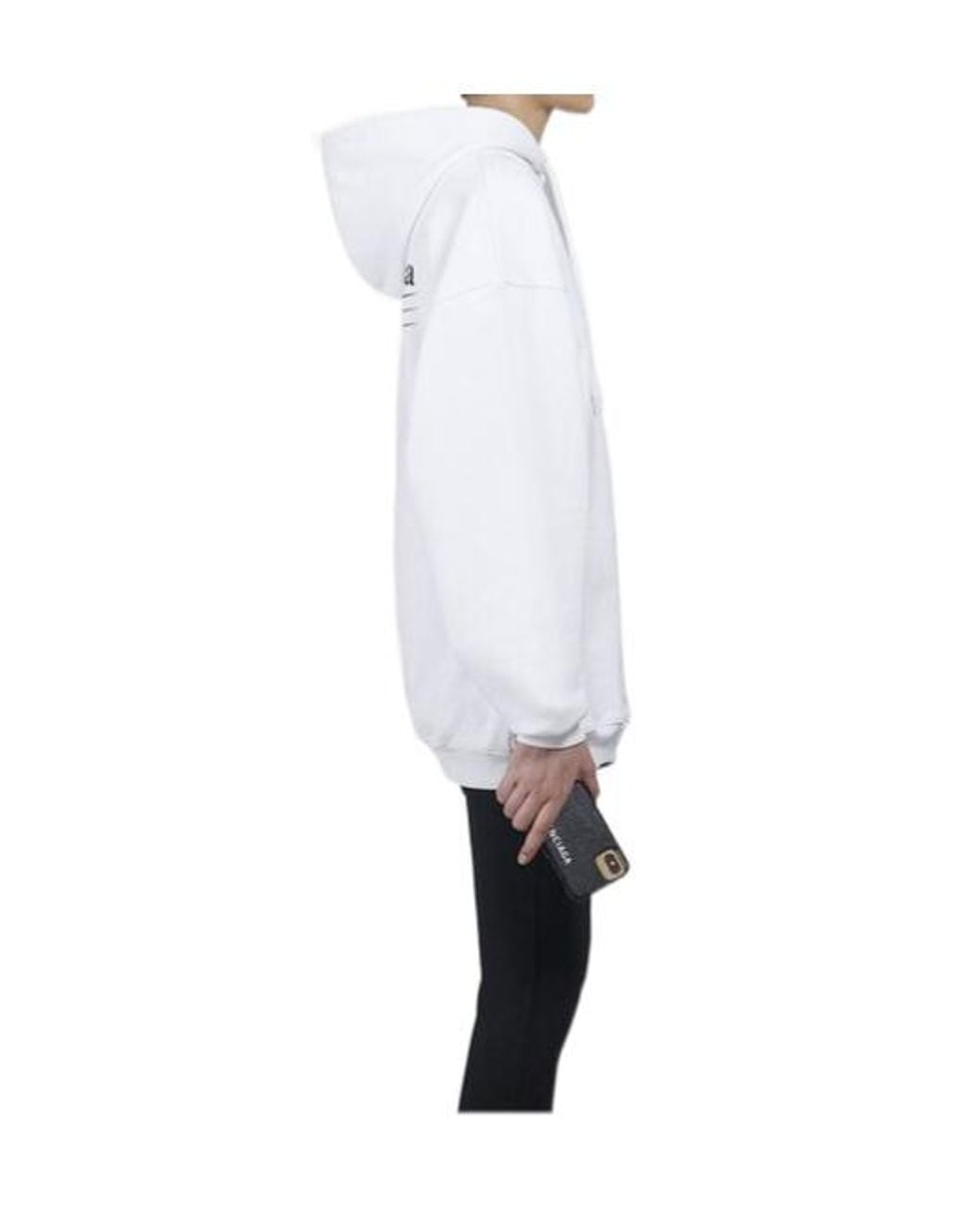 Balenciaga White Felpa Con Cappuccio Political Campaign Hoodie Large Fit Da Donna