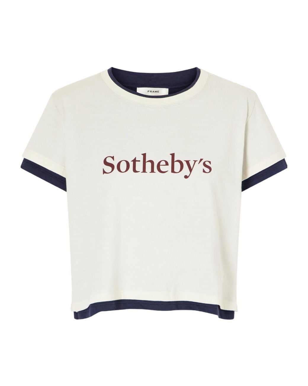 FRAME White Striped Crew-Neck T-Shirt
