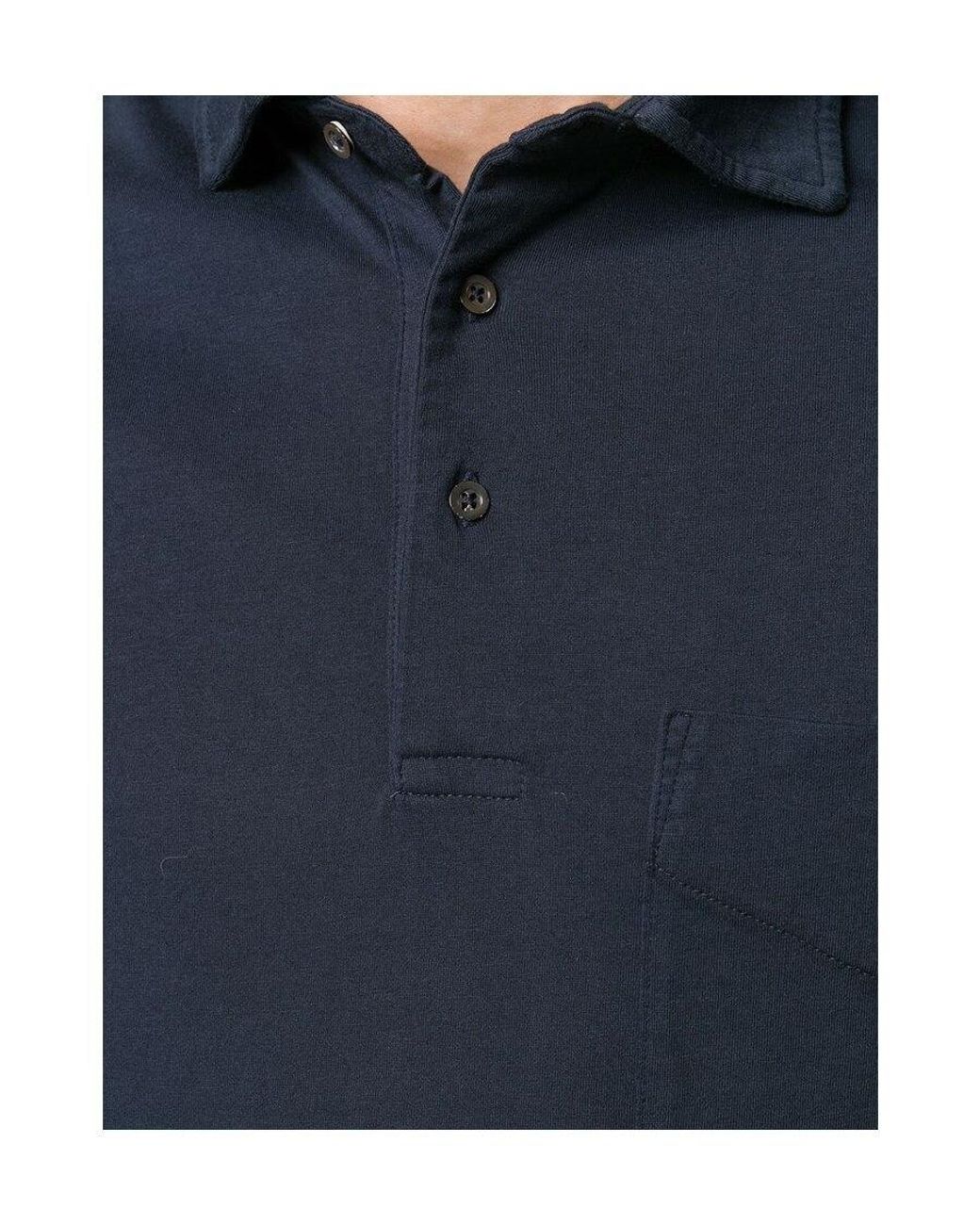 Aspesi Blue Buttoned Short-Sleeved Polo Shirt for men