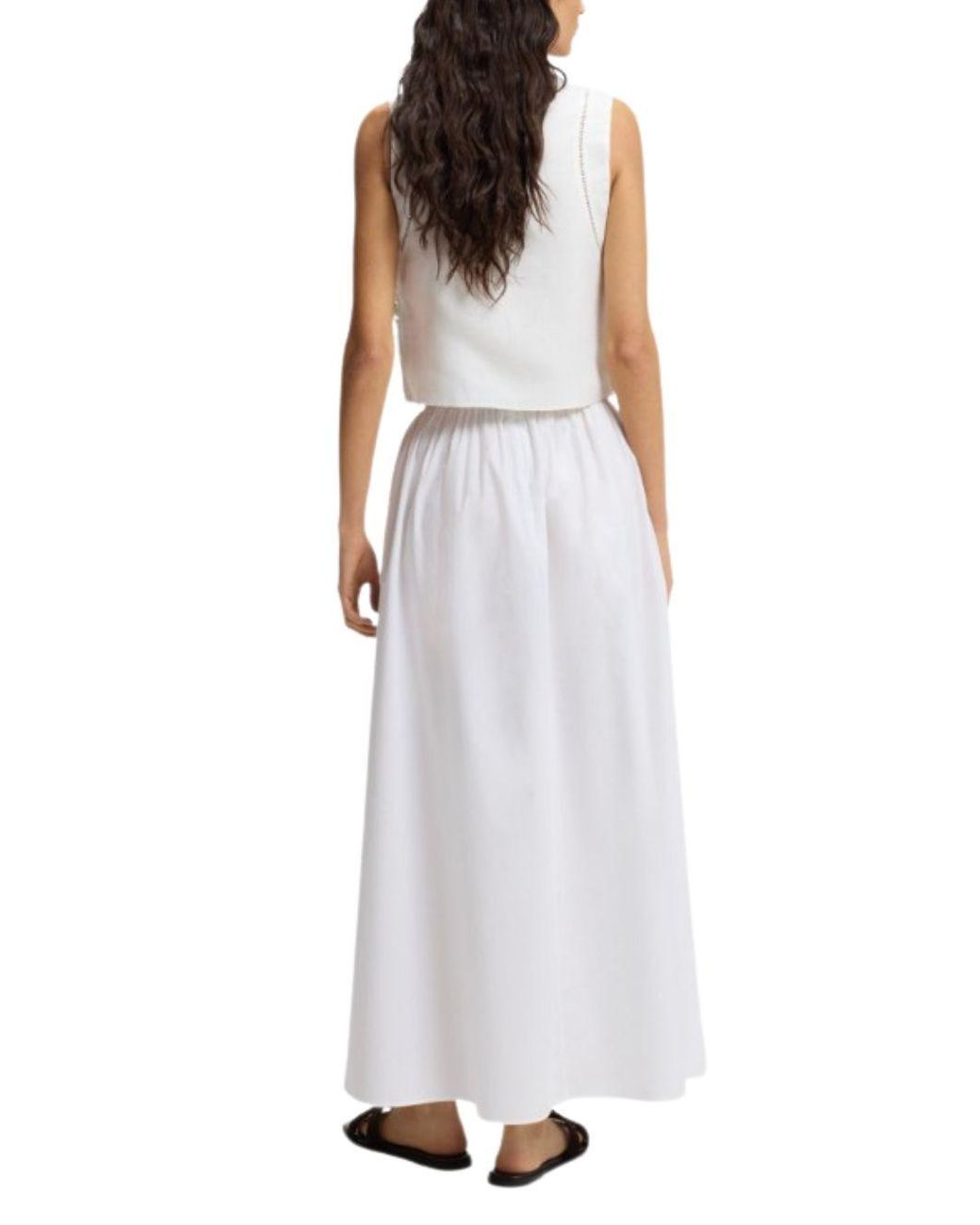 Boss White Lace Tie-Fastening Top