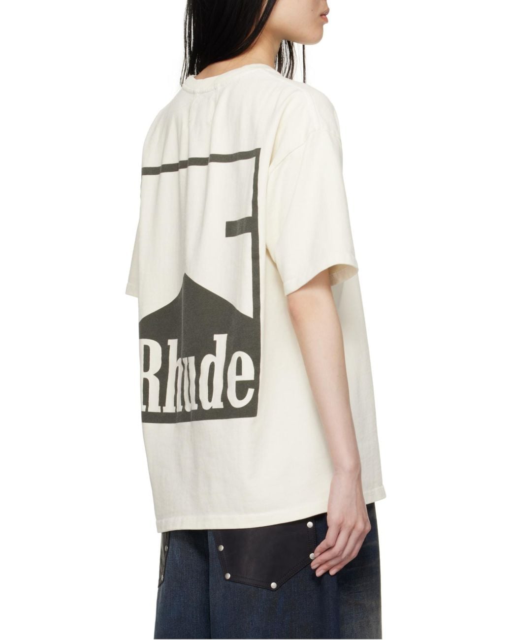 Rhude White Logo Graphic T-Shirt for men