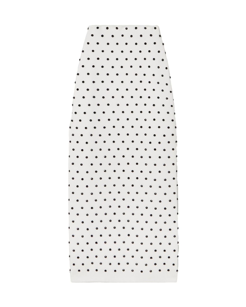 Carolina Herrera White Crystal-Embellished Knitted Midi Skirt