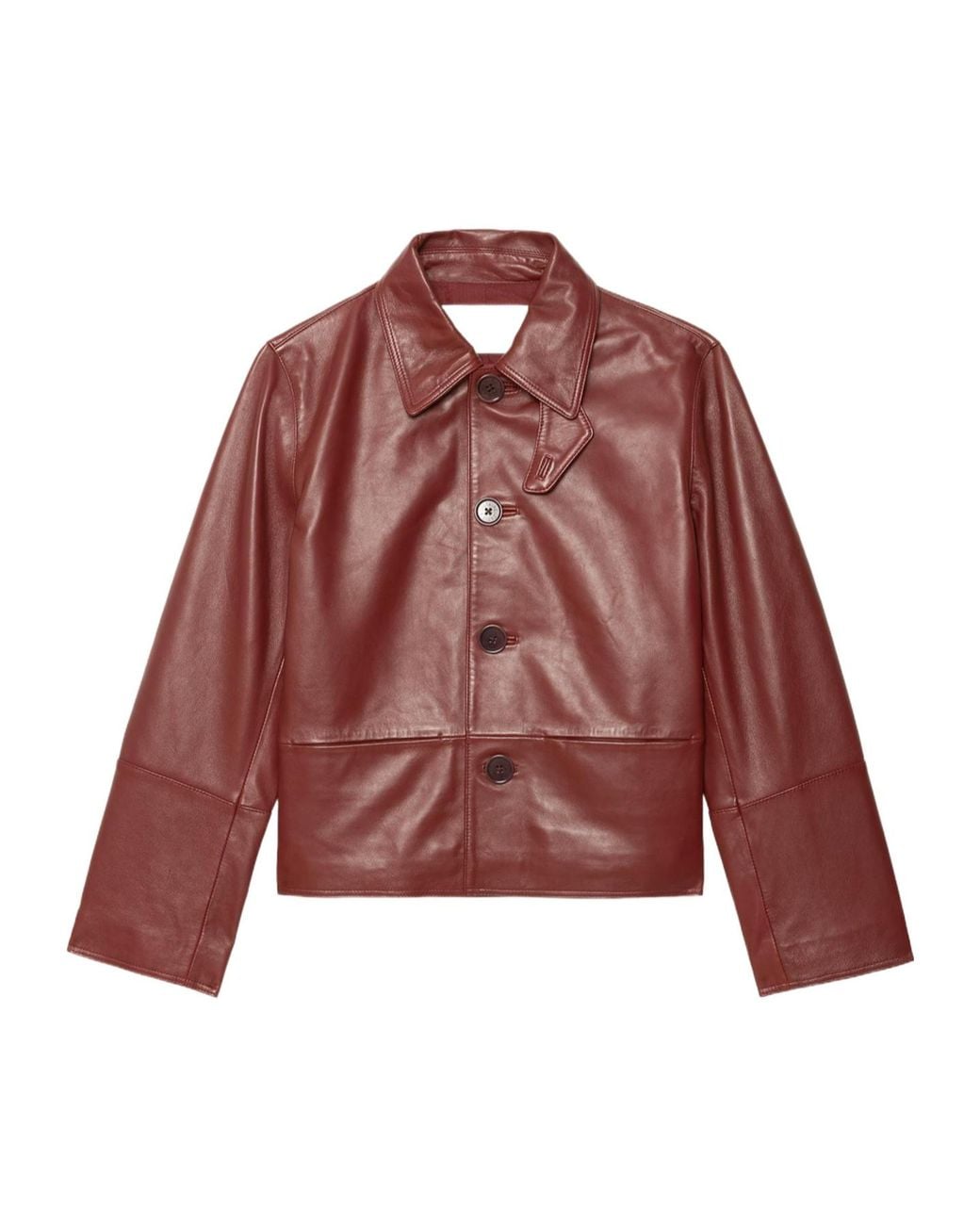 Zadig & Voltaire Red Long-Sleeve Leather Jacket