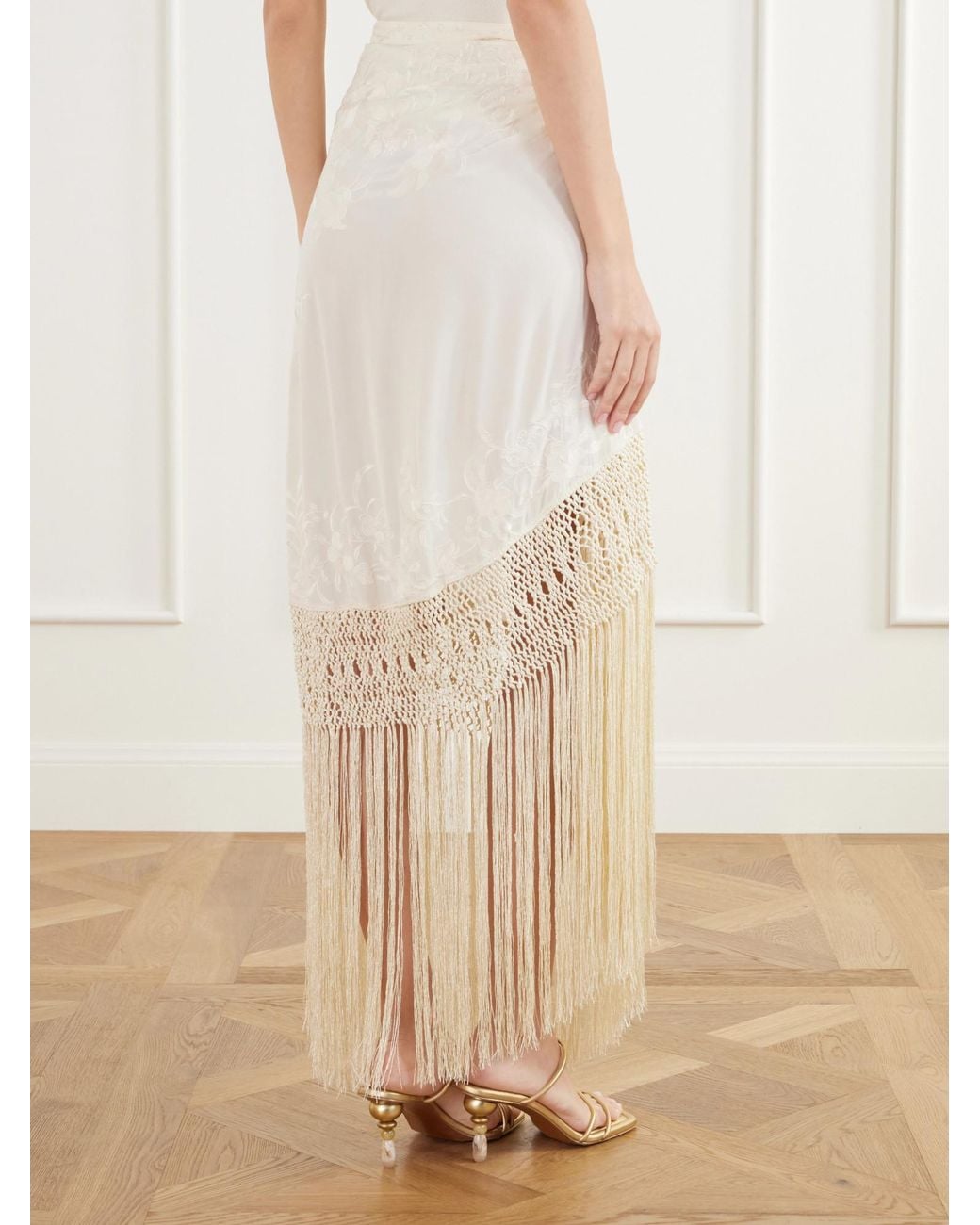 Ulla Johnson White Fringed Skirt