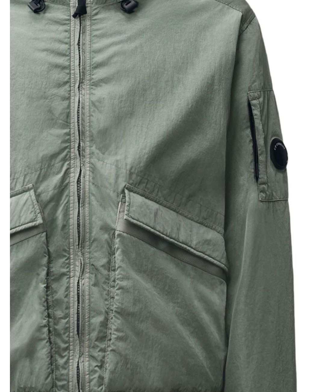 C P Company Green Zip Up Hooded Jacket for men