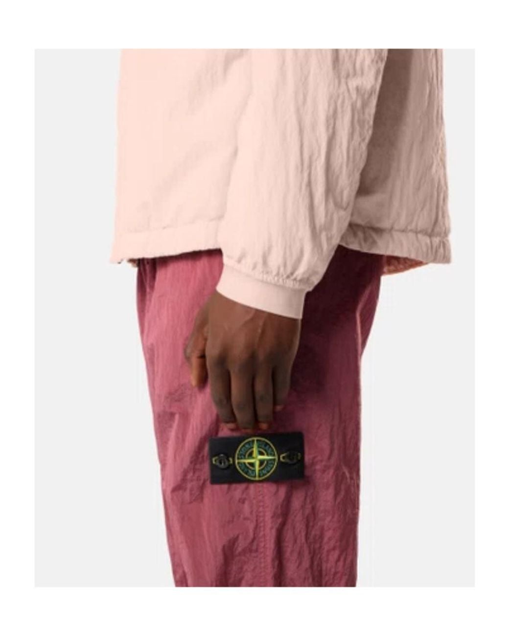 Stone Island Red Logo Patch Track Pants for men