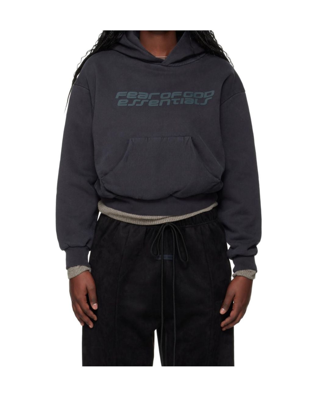 Fear Of God Black Logo Printed Classic Hoodie