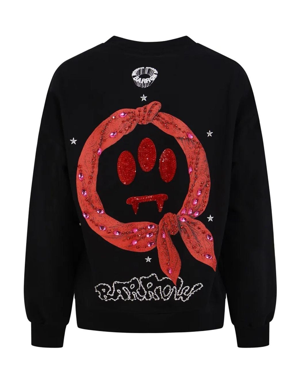 Barrow Black Sweatshirt With Gemstone Logo Print for men