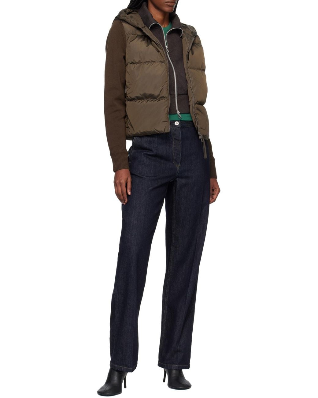 Canada Goose Brown Logo Embroidered Zip-Up Hooded Jacket