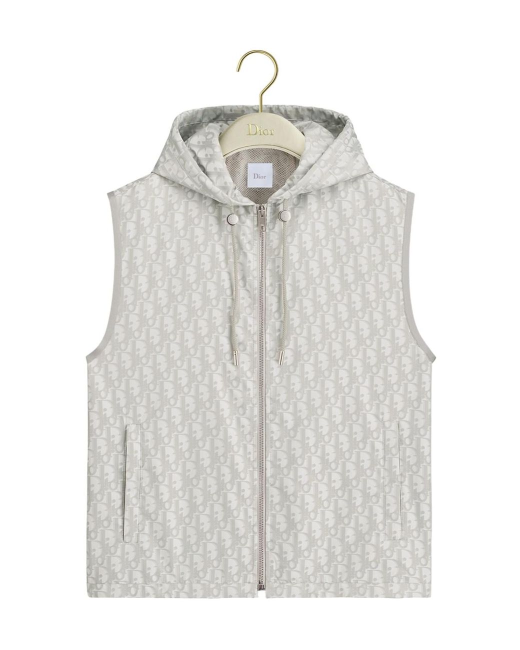 Dior White Hooded Zip-Up Vest