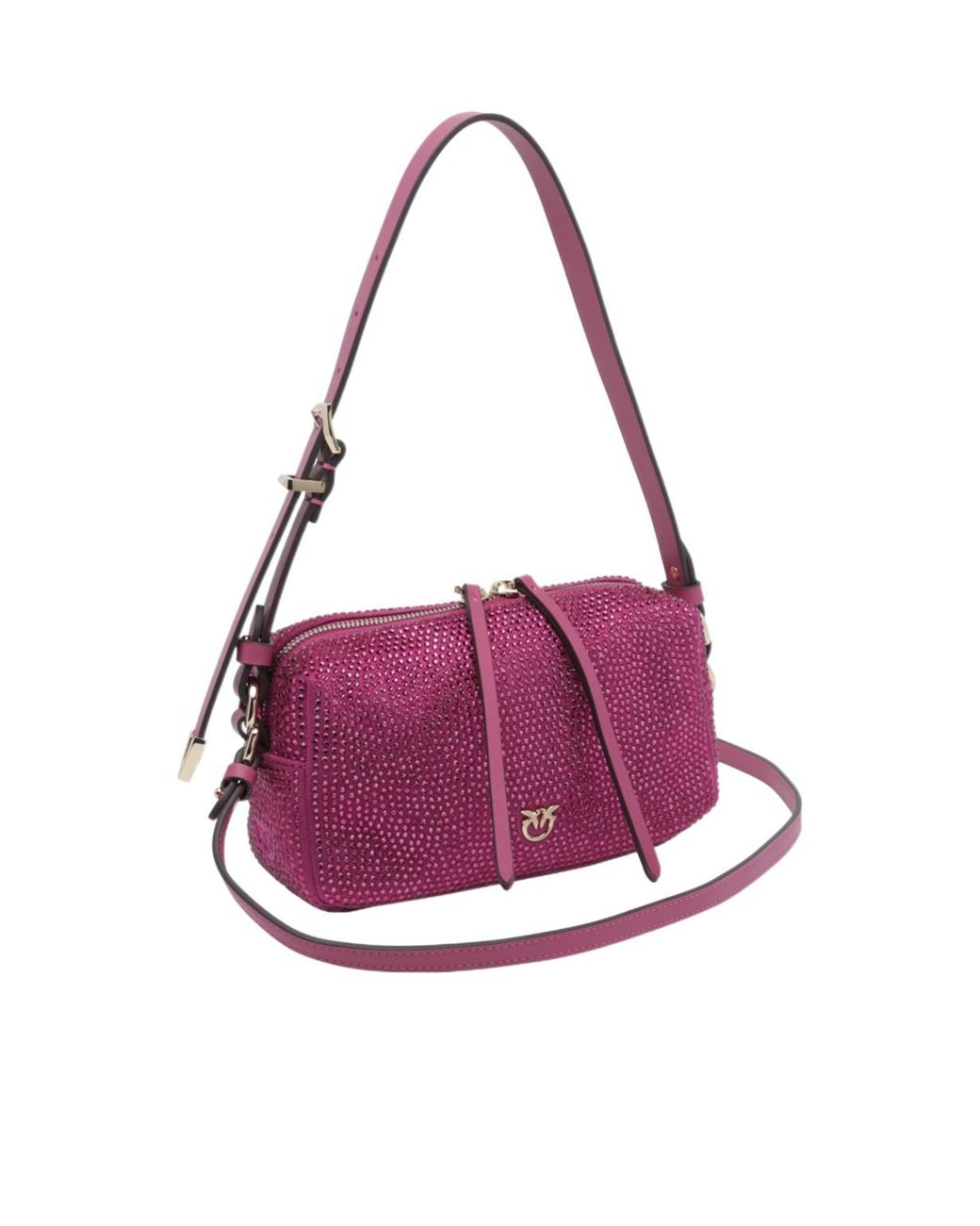 Pinko Purple Embellished Mini Crossbody Boston Bag