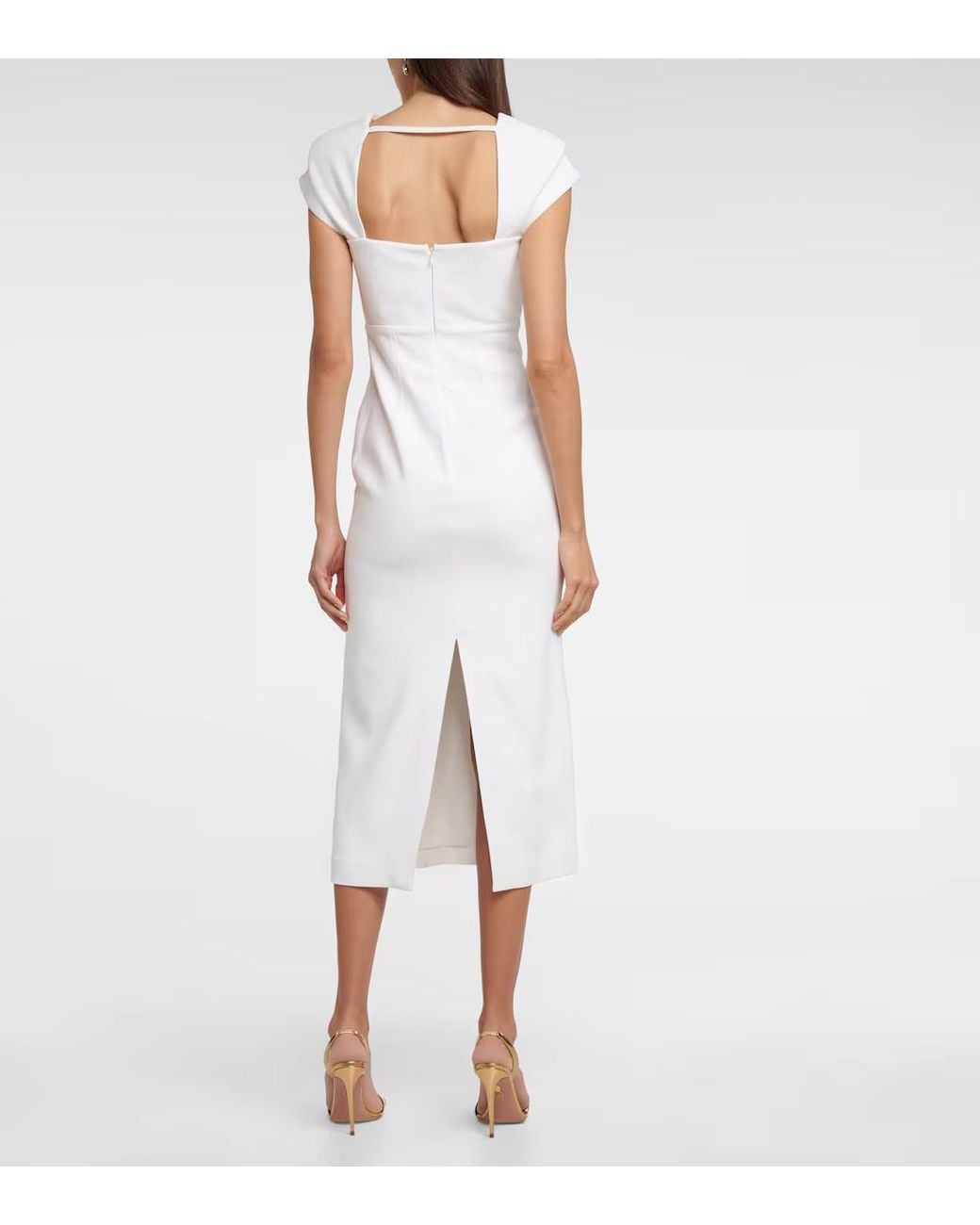 Roland Mouret White Slit Detail Dress
