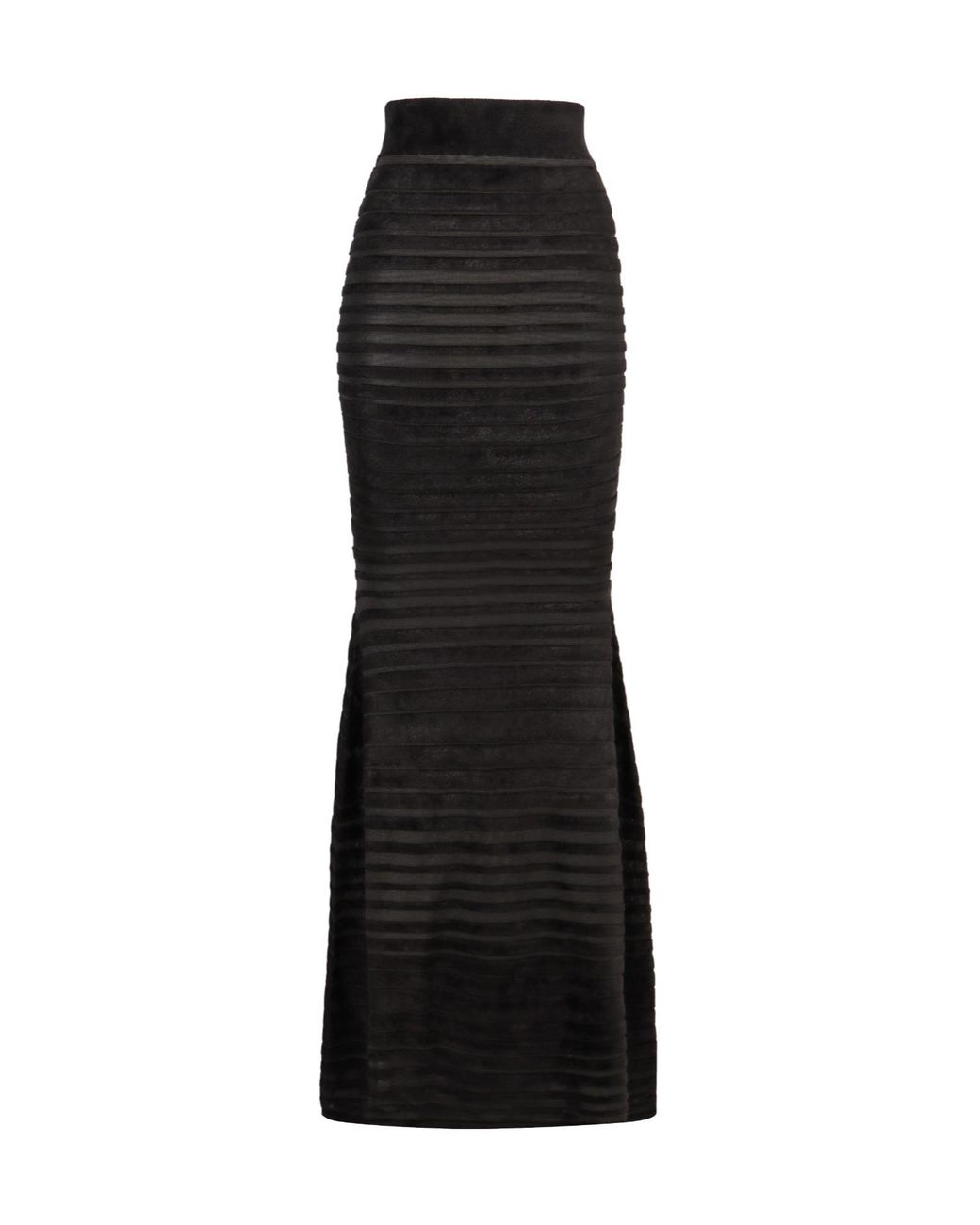 Nina Ricci Black Tonal Stripe Mermaid Skirt