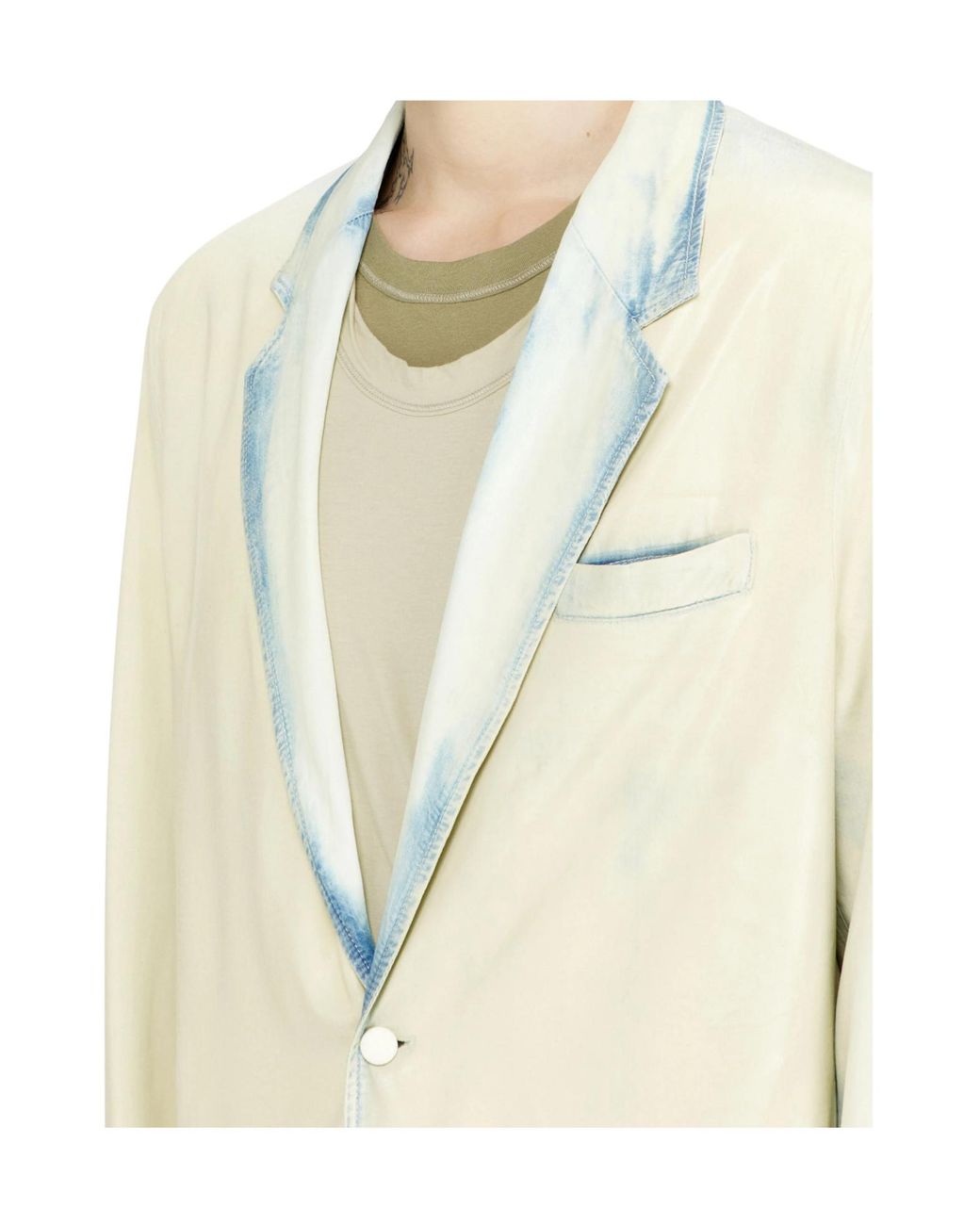 DIESEL White D-Nivale-Fsi Relaxed Blazer for men