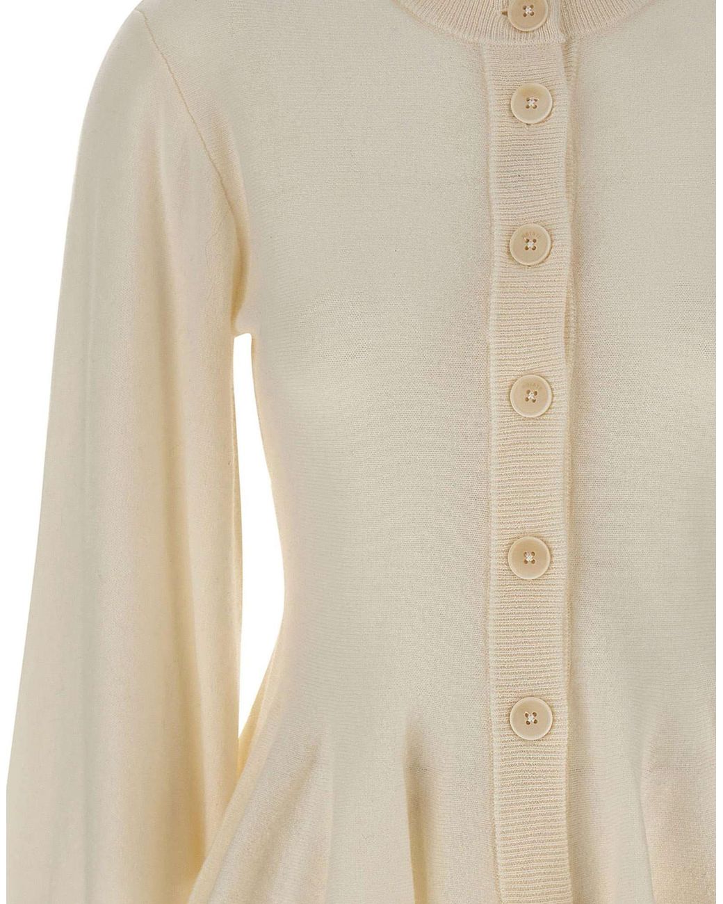 ROTATE BIRGER CHRISTENSEN White Logo-Embroidered Knit Cardigan