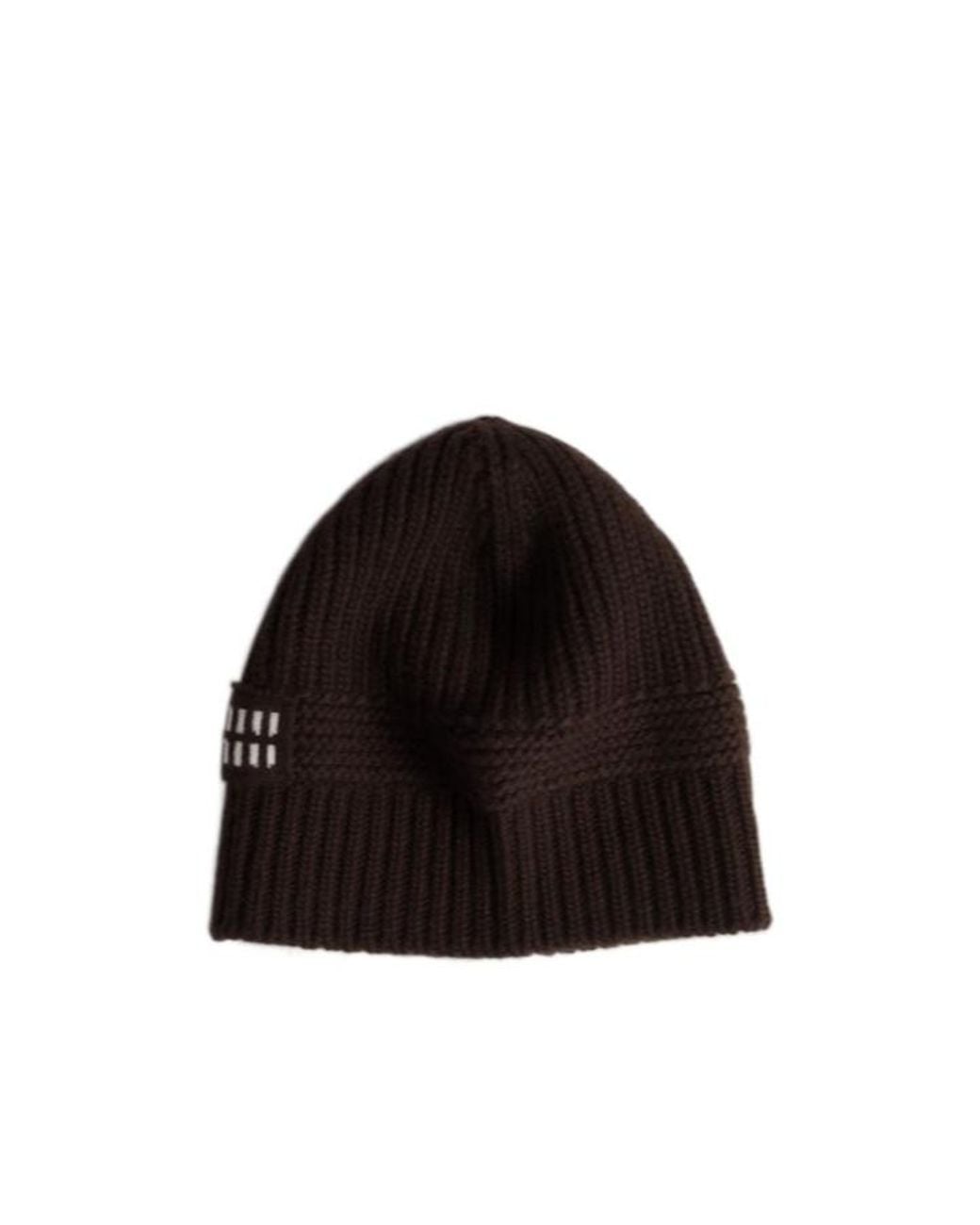 Miu Miu Black Logo-Intarsia Knitted Beanie