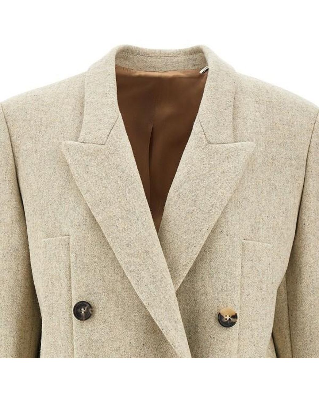 Isabel Marant Natural Double-Breasted Tailored Blazer