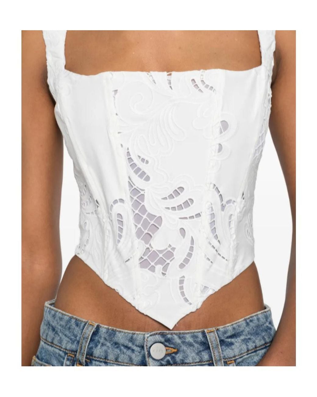 GIUSEPPE DI MORABITO White Cutout Bustier Top