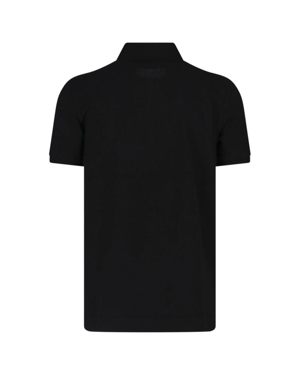 Moncler Black Logo Patch Piqué Polo Shirt for men