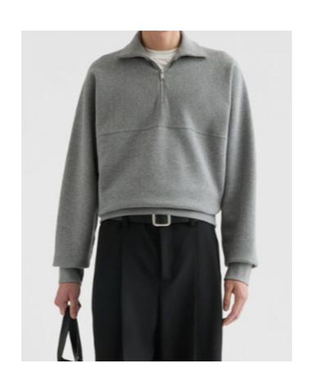 Jil Sander Gray Cotton Terry High-Neck Sweatshirt for men