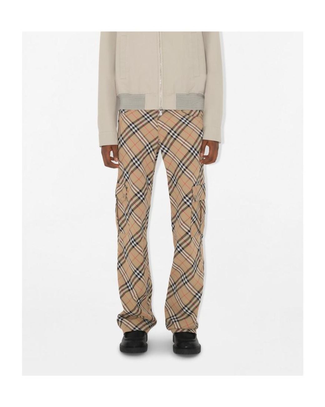 Burberry Natural Check Cargo Trousers for men
