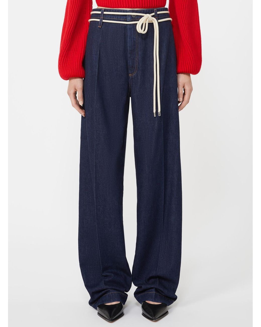 Sportmax Blue Nembi Pleat Detailed Jeans