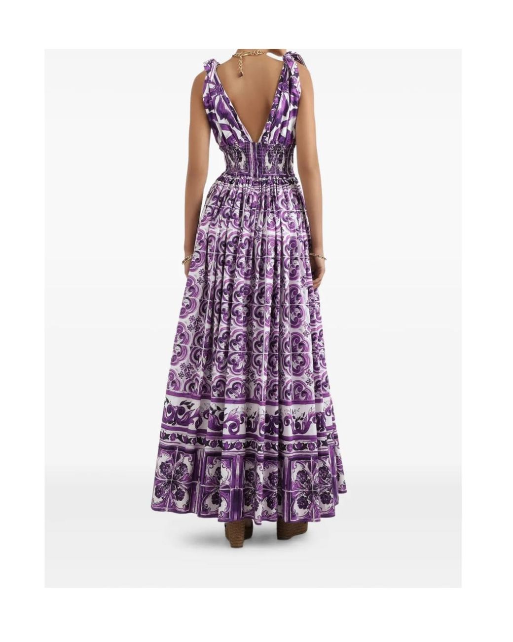 Dolce & Gabbana Purple 'Maiolica' Dress