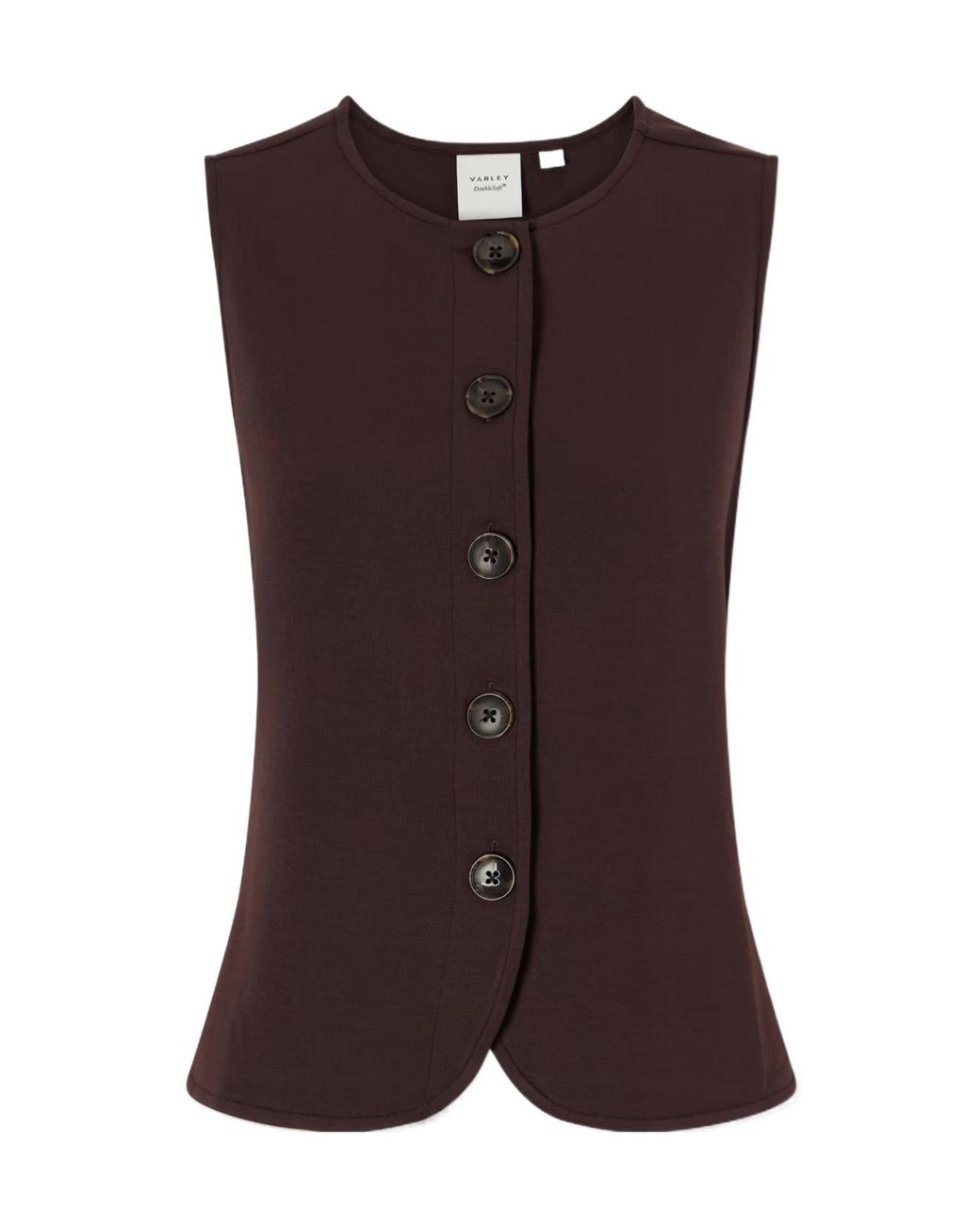 Varley Brown Dark Sleeveless Waistcoat