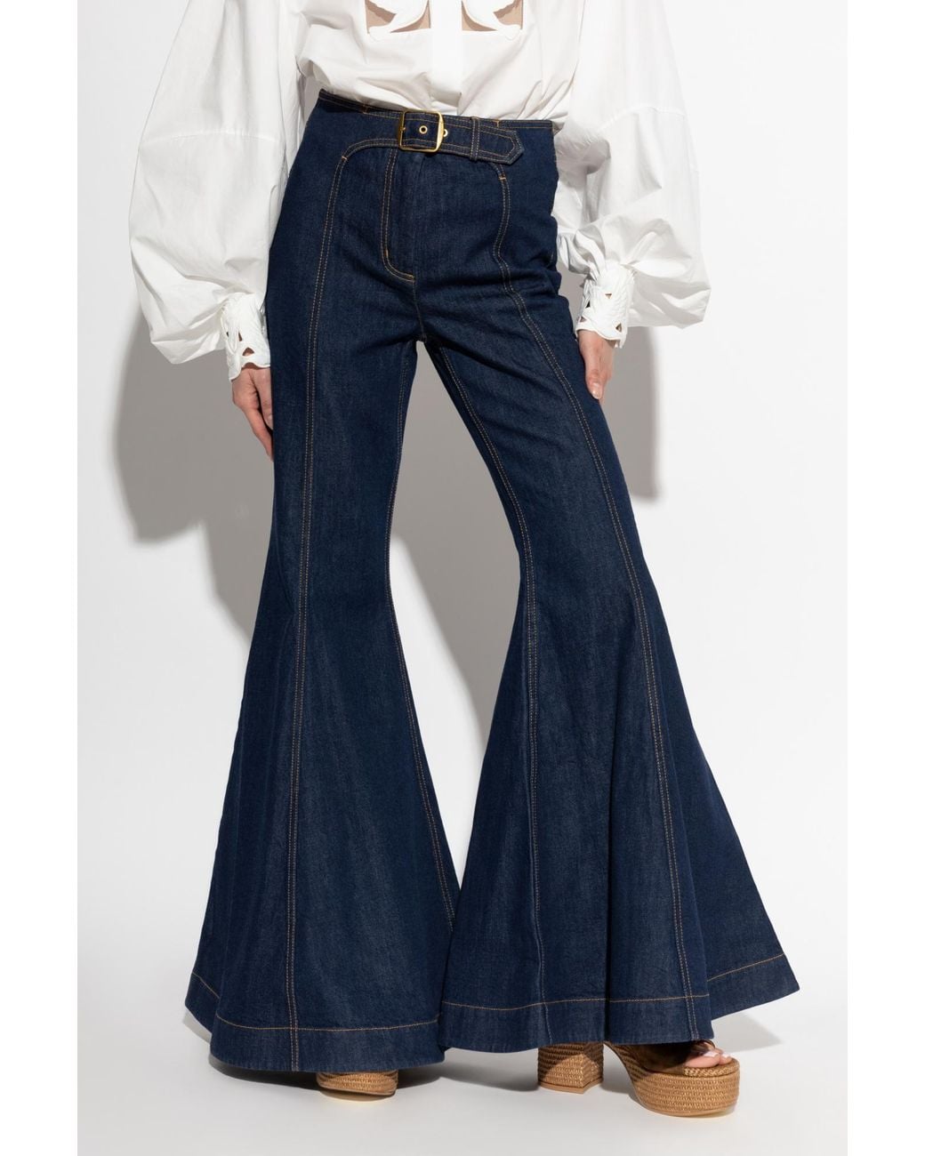 Zimmermann Blue Luna Belt-Detail Jeans