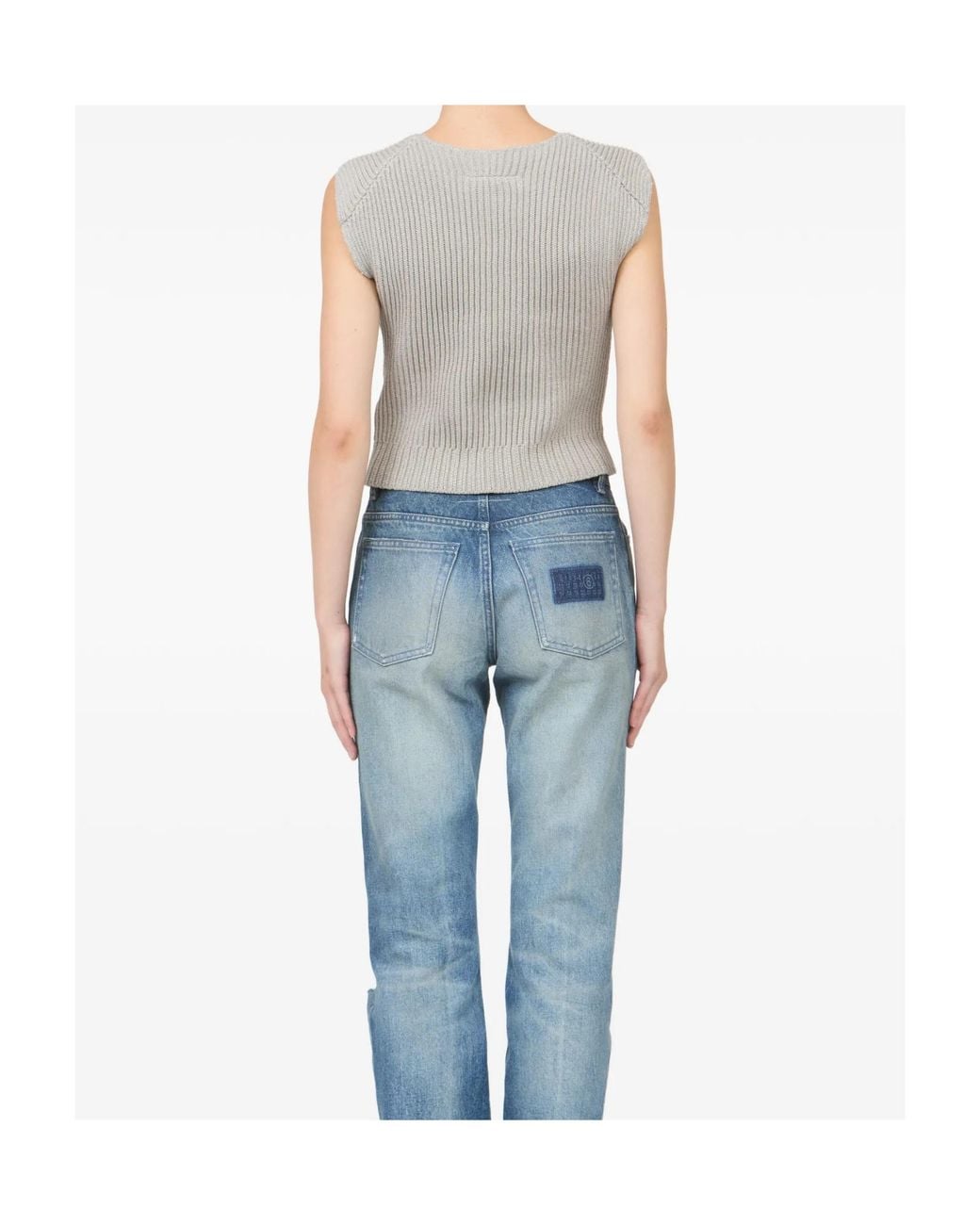 MM6 by Maison Margiela Gray Ribbed Vest